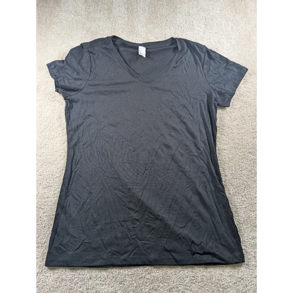 Midnight District Women's Black V-Neck Cotton Top Small